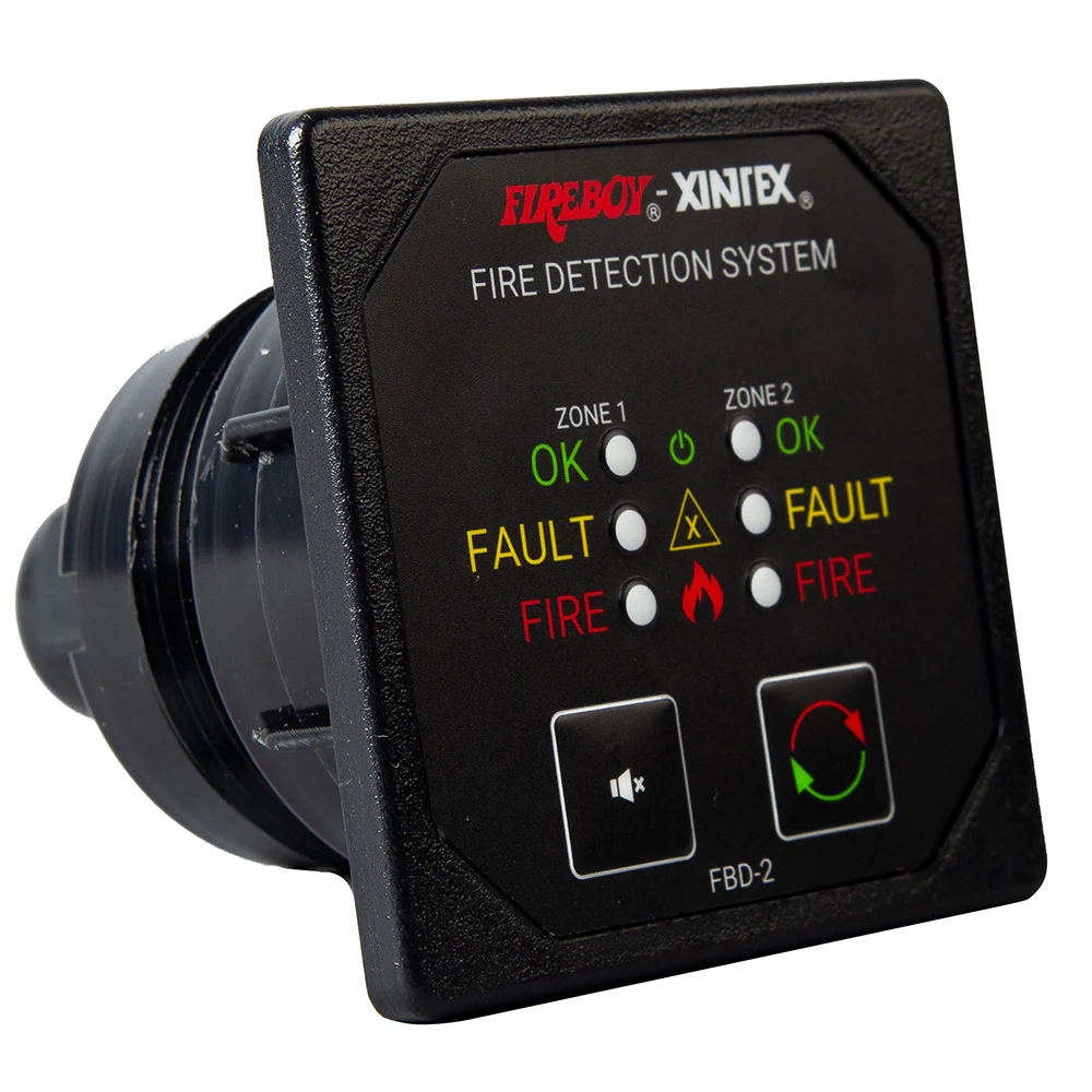 Fireboy-Xintex Two Zone Detection  Alarm Panel - 2-5/8" Display - 12/24V DC [FBD-2-R] - Image 2