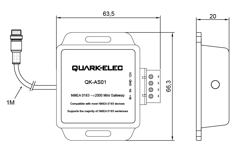 Quark-Elec NMEA 0183 to NMEA 2000 Mini Gateway QK-AS01 - Image 4