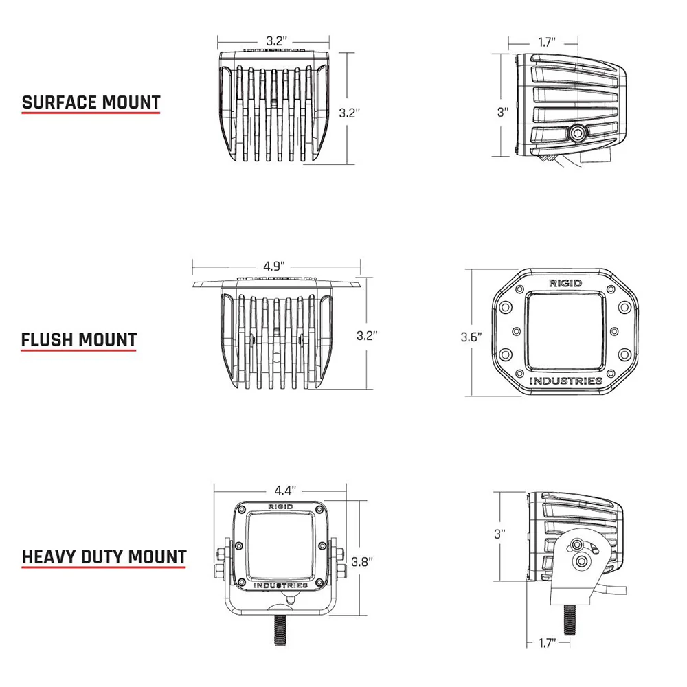 RIGID Industries D-Series PRO Hybrid-Spot LED - Pair - White [602213] - Image 2