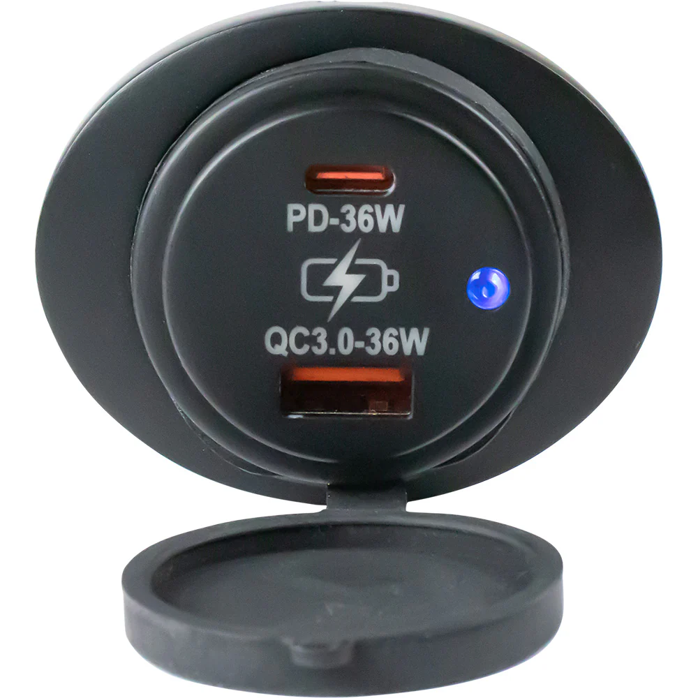 Sea-Dog Oval Surface Mount USB 3.0  USB-C Power Socket [426535-1] - Image 2