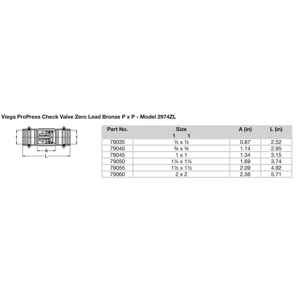 Viega ProPress 2" Zero Lead Check Valve - Double Press Connection - Smart Connect Technology [79060] - Image 2