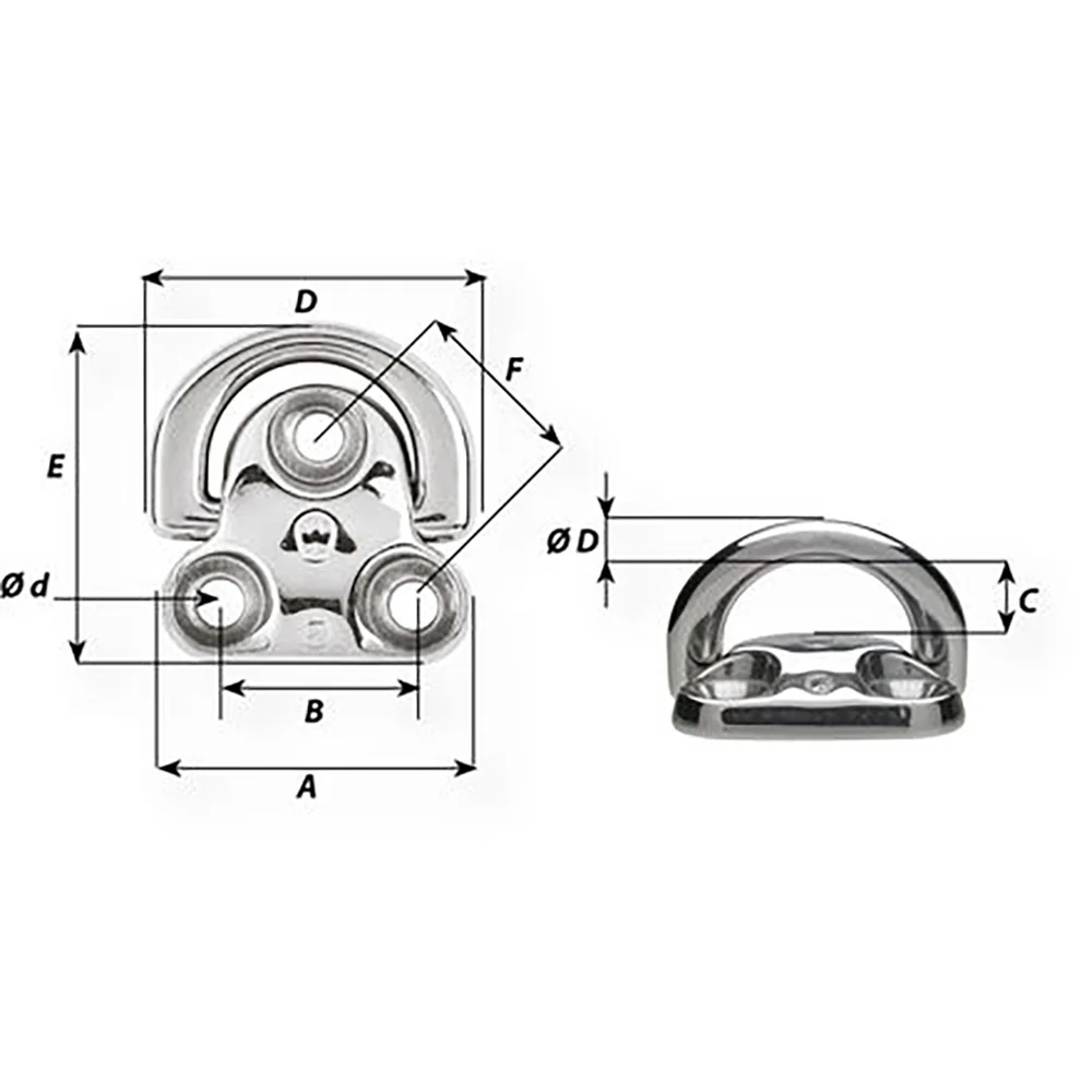Wichard Folding Pad Eye - Diameter 15/64" [6604W] - Image 2