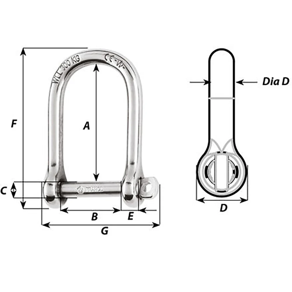 Wichard Self-Locking Large Opening Shackle - 10mm Diameter - 13/32" [1265W] - Image 2