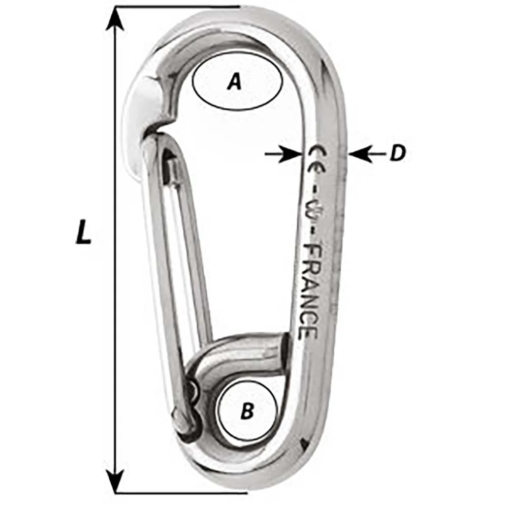 Wichard Symmetric Carbine Hook - Length 60mm - 1/4" [2313W] - Image 2